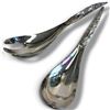 Image 1 : Vintage BOMA Silver Plated Pewter Salad Servers with Totem Pole Design - 9" Long
