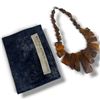 Image 1 : Raw Baltic Amber (Cobol) Necklace with Polished Lozenges - 16" long with longest lozenge being 2.5"