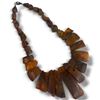 Image 2 : Raw Baltic Amber (Cobol) Necklace with Polished Lozenges - 16" long with longest lozenge being 2.5"