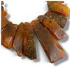 Image 3 : Raw Baltic Amber (Cobol) Necklace with Polished Lozenges - 16" long with longest lozenge being 2.5"
