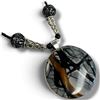 Image 2 : Sterling Silver Picasso Jasper Pendant on a 20" Beaded Necklace - Pendant is 1.5" (39mm) diameter