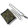 Image 1 : 2 Handcrafted Glass Bead Necklaces (Fine 16" choker and 21" glass bead necklace with agate drop and