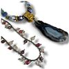 Image 3 : 2 Handcrafted Glass Bead Necklaces (Fine 16" choker and 21" glass bead necklace with agate drop and