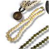 Image 3 : 5 Necklaces of International Origin - Coral, Bone Bead, Bead with Faux Ivory Elephant Charms ,Olive