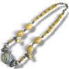 Image 7 : 5 Necklaces of International Origin - Coral, Bone Bead, Bead with Faux Ivory Elephant Charms ,Olive