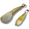 Image 1 : 2 Animal Teeth with 14KT Gold Bales - Longest is 36mm