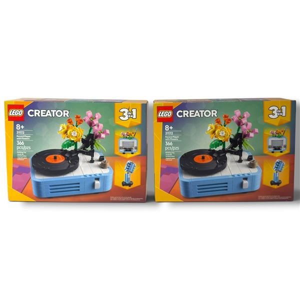 2 LEGO Creator 31127 Record Player Sets, 366 pcs Each Sealed