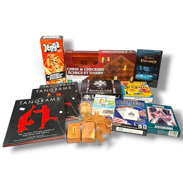 Assorted Games: Jenga, Chess & Checkers, Tangrams, Pass the Pigs & More