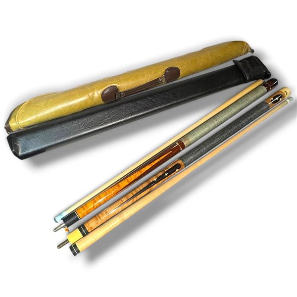 Set of 2 Pool Cues & Cases Viking USA