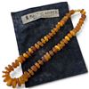 Image 1 : 23" Hand Knotted Baltic Amber Necklace - Graduated discs range from 5.6mm to 11.4mm