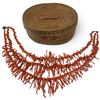 Image 1 : Vintage Triple Strand Branch Coral Necklace in Woven Grass Basket - Strands are 16", 17" and 18"
