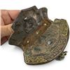 Image 4 : Antique Tibetan Flint and Tinder Pouch - Leather base with gemstone with chased brass & silverwork