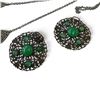 Image 3 : Vintage Red Seed Beed Torsade, Persian Necklace with Agates & Jade Cabochon Belt Buckle