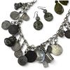 Image 3 : Group of Ethnic & Natural Stone Jewelry (Metal coin and charm necklace with some sterling pieces, ag