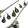 Image 4 : Group of Ethnic & Natural Stone Jewelry (Metal coin and charm necklace with some sterling pieces, ag