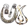 Image 1 : Group of 5 Distinctive Necklaces - Wide Variety of Metal & Natural Bead Materials