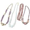 Image 1 : 4 Handcrafted Necklaces with Opaline, Glass or Carved Stone Beads