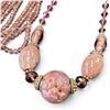 Image 4 : 4 Handcrafted Necklaces with Opaline, Glass or Carved Stone Beads