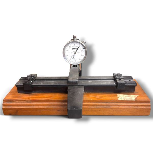 Phaett Crossbow Draw Weight Testing Gauge w Dial Indicator, Steel Fixture & Wood Base, Archery Tool