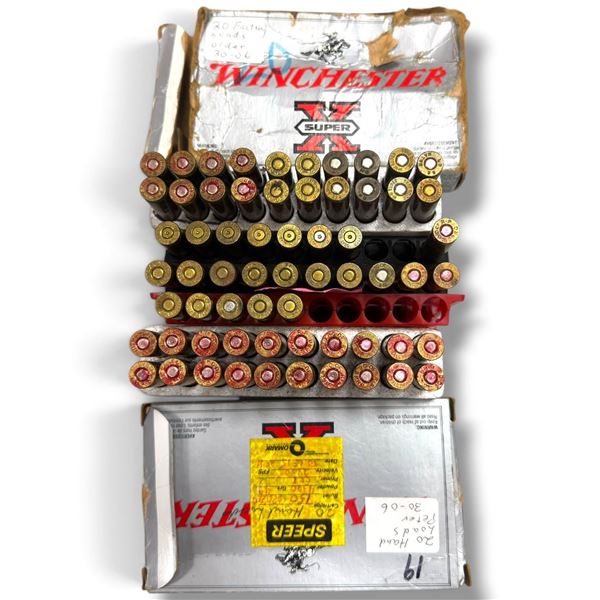 Winchester & Speer .30-06 Springfield Ammunition, Assorted Factory & Hand Loads, 80 Rounds & 2 Boxes
