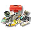 Image 1 : Vintage Shooting & Hunting Accessories Lot, Binoculars, Knives, Reloading Tools, Powder & Gear Lot