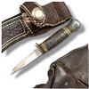 Image 4 : Vintage Fixed Blade Hunting Knife Lot, Victorinox & Assorted Makers, 5 Knives W Leather Sheaths Set