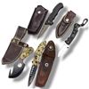 Image 1 : CRKT & Outdoor Edge Folding Hunting Knife Lot, 4 Knives, Gut Hook, Camo Handles & Leather Sheaths