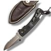 Image 3 : CRKT & Outdoor Edge Folding Hunting Knife Lot, 4 Knives, Gut Hook, Camo Handles & Leather Sheaths