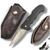 Image 4 : CRKT & Outdoor Edge Folding Hunting Knife Lot, 4 Knives, Gut Hook, Camo Handles & Leather Sheaths