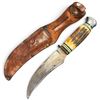 Image 1 : Anton Wingen Jr. Original Buffalo Skinner Knife, Stag Handle & Leather Sheath, Solingen West Germany