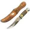 Image 2 : Anton Wingen Jr. Original Buffalo Skinner Knife, Stag Handle & Leather Sheath, Solingen West Germany