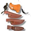 Image 2 : Outdoor Accessory Lot: Flambeau Camo Bandolier, Holsters, Compass & Assorted Knife Sheaths