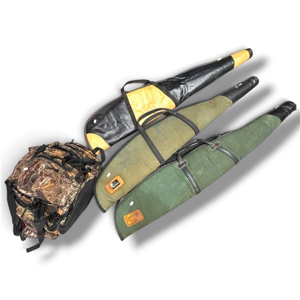 3 Soft Gun Cases & Camouflage Hinting Backpack