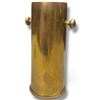 Image 1 : Vintage Brass Artillery Shell Trench Art Vase, Twin Side Knobs, Military Casing, 9.75 Inches Tall