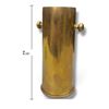 Image 2 : Vintage Brass Artillery Shell Trench Art Vase, Twin Side Knobs, Military Casing, 9.75 Inches Tall