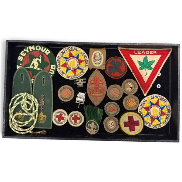 Boy Scouts, Red Cross & 1964 National Jamboree Badge Collection, Seymour Scout Club, Patches & Pins.