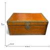 Image 2 : Leather-Covered Wood Travel Trunk with Brass-Tone Studded Mounts & Black Interior