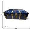 Image 2 : Vintage Blue Plywood Steamer Trunk with Brass-Tone Hardware & Interior Tray (36 x 20 x 14 in.)