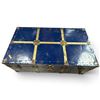Image 3 : Vintage Blue Plywood Steamer Trunk with Brass-Tone Hardware & Interior Tray (36 x 20 x 14 in.)
