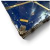 Image 5 : Vintage Blue Plywood Steamer Trunk with Brass-Tone Hardware & Interior Tray (36 x 20 x 14 in.)