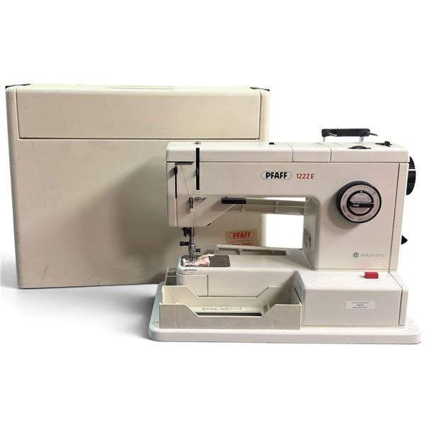 Pfaff 1222E Sewing Machine, c.1976-78, IDT Dual Feed, Hard Case, Missing Foot Pedal, Made in Germany