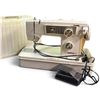 Image 1 : Vintage Morse Model 300-F Sewing Machine, c.1970, Buttonholer, Foot Pedal & Hard Carrying Case, 115V