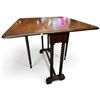 Image 2 : Antique Barley Twist Gateleg Drop-Leaf Table, 27 X 8 X 25", Extends 31.5", Two 11.75" Leaves