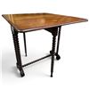 Image 4 : Antique Barley Twist Gateleg Drop-Leaf Table, 27 X 8 X 25", Extends 31.5", Two 11.75" Leaves