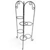 Image 1 : Vintage Black Metal Multi-Tier Plant Stand, Hinged Folding Design, Scrollwork Pot Holders, 37 In. H.