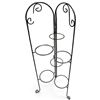 Image 2 : Vintage Black Metal Multi-Tier Plant Stand, Hinged Folding Design, Scrollwork Pot Holders, 37 In. H.