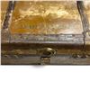 Image 2 : Antique Leather Steamer Trunk, Grace J. Stewart Nameplate, Wood Slats & Hardware, 36.5 x 21 x 13 In.