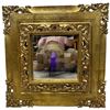 Image 1 : Thai Carved Gilt Wood Wall Mirror, Ornate Openwork Floral Frame, Made in Thailand, 27 X 27 Inches