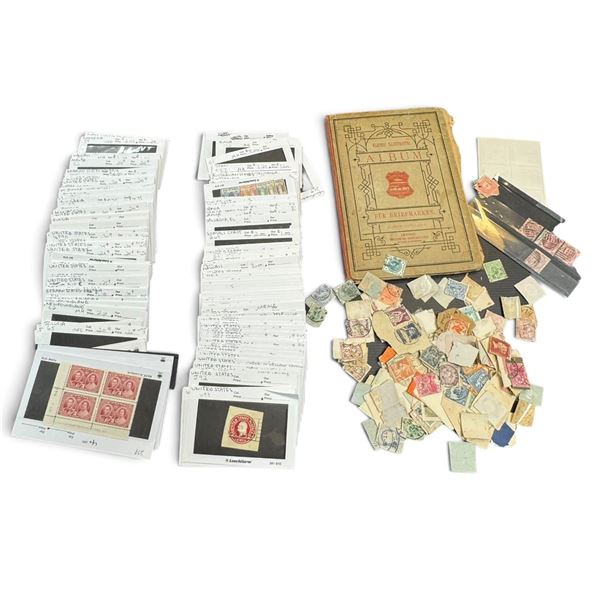 375 Mint & Used World Stamps in 102 Cards & 100s of Used Booked & Loose World Stamps