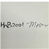Image 3 : 2001 Original Ben Houstie "Moon" Painting on Art Paper * Signed Ben Houstie, Waglisla BC * Unframed